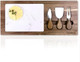 17" X 7.7" Acacia Wood And Marble Cheese Board With Tools Charcuterie Boards Wood Serving Platters And Trays