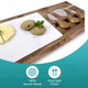 17" X 7.7" Acacia Wood And Marble Cheese Board With Tools Charcuterie Boards Wood Serving Platters And Trays