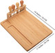 Rectangle 14'' Bamboo Cutting Cheese Board Forks And Knife Set Wooden Charcuterie Platter Meat Tray With 4 Cheese Stainless Steel Knives Chopping Board Food Prep Station Serving Board