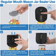 Electric Mason Jar Vacuum Sealer Kit Navy Blue & Mason Jar Lids And Rings 48Pcs/24 Sets For Wide Mouth