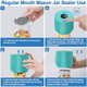 Electric Mason Jar Vacuum Sealer Kit Green & Mason Jar Lids And Rings 48Pcs/24 Sets For Wide Mouth