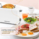Elite Gourmet Ect-1027 Cool Touch Toaster 7 Toast Settings Cancel Functions Slide Out Crumb Tray Extra Wide 1.5" Slots For Bagels Waffles Specialty Breads Puff Pastry Snacks White