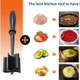 Meat Chopper For Ground Beef – 5 Blade Heat-Resistant Hamburger Chopper – Non-Scratch Nylon Masher For Turkey Sausage Beef Potatoes Veggies Black