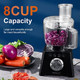Electric Food Processor Mosaic 5 Function For Chopping Slicing Mixing Puree Kneading Egg White Whipping Cream Vegetable Meat Food Chopper Blender With Big Food Chute & Pusher Grey
