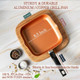 Moss & Stone 5 Pcs Copper Chef Cookware Set 9.5” Non Stick Deep Frying Pan Fry Basket Dishwasher & Oven Safe Induction Copper Cookware Set Bundle With Square Grill Pan For Indoor Cooking 9.5In Fr