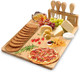 Twgdh Bamboo Cheese Board Set Including 4 Stainless Cutlery Set Charcuterie Board And Serving Tray For Entertaining Or (Rectangle Version)