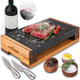 Nutrichef Sizzle Hot Cooking Stone Grill With Bamboo Platter Tabletop Granite Stone Grill With Non-Slip Handles Adjustable Temperature Control 550°F Max Heat - Perfect For Meats And Vegetables Nutrichef Sizzle Hot Cooking Stone Grill With Bamboo Platter Tabletop Granite Stone Grill With Non-Slip Handles Adjustable Temperature Control 550°F Max Heat - Perfect For Meats And Vegetables