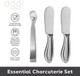 Oggi Charcuterie Utensil Set Charcuterie Accessories Cheese Knives Set - Stainless Steel 3Pcs With Knives/Spreaders & Tongs 5" Long