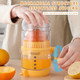 Manual Hand Crank Juicer Hand Crank Lemon Orange Lime Juicer 400Ml Hand-Cranked Orange Lemon Squeezer With Calibrated Container Hand Operated Fruit Juice Press For Home & Outdoor Use (Yellow)