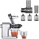 Slow Juicer Bundled With Slicer Shredder Attachmentsjuicer Machine With Silent Motor And Reverse Function3 Interchangeable Stainless Steel Bladesfor Juicing & Shredding