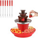 7.9Oz Mini Chocolate Fondue Fountain Mini Chocolate Melting Pot Mini Warmer Machine With 6Pcs Fondue Fork And Removal Fruits/Nuts/Treats Serving Tray For Milk Chocolate Cheese Butter Candy