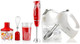 Ovente Immersion Electric Hand Blender 300 Watt Power 2 Mix Speed With Stainless Steel Blades & Portable 5 Speed Mixing Electric Hand Mixer With Stainless Steel Whisk Beater Attachments