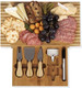 Toscana - A Picnic Time Brand Peninsula Cutting Board & Serving Tray Cheese Board Charcuterie Board Appetizer Plate (Bamboo & White Porcelain)