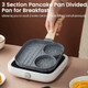 Fried Egg Pannonstick 3 Section Pancake Pan Divided Pan For Breakfastnonstick Grill Pan For Indoor Cookingskillet Pancake Pan Suitable For Gas Stove & Induction Cookware (Gray)