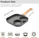 Fried Egg Pannonstick 3 Section Pancake Pan Divided Pan For Breakfastnonstick Grill Pan For Indoor Cookingskillet Pancake Pan Suitable For Gas Stove & Induction Cookware (Gray)