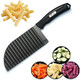 Crinkle Potato Cutter Crinkle Cut Knife For Veggies French Fry Cutter Kitchen Wavy Slicer Knife For Chopping Carrot Cucumber Stainless Steel Blade 2.9" X 11.8"