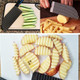 Crinkle Potato Cutter Crinkle Cut Knife For Veggies French Fry Cutter Kitchen Wavy Slicer Knife For Chopping Carrot Cucumber Stainless Steel Blade 2.9" X 11.8"