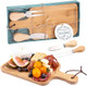 2 Set Bamboo Cheese Board Set With Knives & Forks Perfect For Bridal Shower Baby Shower Housewarming Valentine'S Day s Includes Thank You Tags & Elegant Box