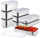 9 Pcs Stainless Steel Food Storage Containers With Lids 1/3 Size Hotel Pans Steam Table Pan Metal Meal Food Containers For Restaurant Stackable Kitchen zer Buffet 2.5/4/6 Inch Deep
