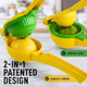Tabletex Metal 2-In-1 Lemon Squeezer Manual Kitchen Hand Press Juicer Lime Squeezer Easy To Clean Max Extraction Lemon Juicer - Yellow/Green
