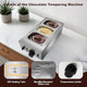 Chocolate Melting Machine With Lid Chocolate Melter With 3 Tanks Stainless Steel Food Warmer For Chocolate Cheesesoup 1200 W