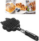 Topyond Double Sided Waffle Iron Flower Heart Shape Design Non Stick Waffle Maker Durable Waffle Pan For Home Kichen Use Baking Accessory