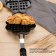 Topyond Sandwich Maker Non-Stick Coated Plates Waffle Panini Press Grill Double Sided Indoor Grill Indicator Lights Cool Touch Handle For Cooking Breakfast 750W Black