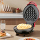 5-In-1 Nonstick Mini Waffles Maker Heart Shape Waffle Maker Mini Waffle Maker Compact 4.5" Design Perfect For Family Breakfast And Afternoon Tea(Red)