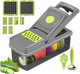 Vegetables Mandoline Chopper Fruit Slicer Meat Cutter Food Processor Onion Slicer Shredder Potato Egg Veggies Slicer Master Multifunction Blades Kitchen Tools With Container Gadget
