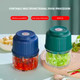 Garlic Chopper Mini Portable Veggie Food Chopper 250Ml Garlic Grinder Masher Onion Chopper Blender To Vegetable Wireless Food Processor For Ginger Chili Fruit Meat(Navy Blue)