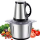 Procesador De Alimentos Potente Picadora De Carne De 2.L. 300 W Cuenco De Acero Inoxidable De 3 Modos De Velocidad 4 Cuchillas De Dos Niveles Para Cebolla Carne Nueces Frutas Ajo