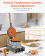 Vevor Commercial Bubble Waffle Maker 1400W Non-Stick Egg Waffle Machine Rotatable 180° For Bubble Puff Temp & Time Control Stainless Steel With Wooden Handlefor Restaurants Snack Bars & Bakery