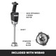 Waring Commercial Quik Stix Light Duty Stick Immersion Hand Held Blender 7" Fixed Sealed Shaft Steel Blade 2 Speed Professional Restaurant Foodservice Grade 3 Gallon 120V 100W Wsb35 Black