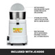 Waring Commercial Bj120C Compact Citrus Juicer 120V 5-15 Phase Plugwhite 34 Ounce