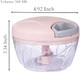 Manual Garlic Chopper 500Ml Pink Cover Abs Resin Hand Pull String Chopper For Crushing Vegetables And Spice (Pink)