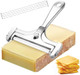 Cheese Slicer With Adjustable Thickness - 5 Pcs Stainless Steel Cheese Cutter With Wire Set - Hand Held Cheese Cutter For Cheddar Gruyere Racletteadjustable Cheese Shaver