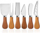 Yuanqian Cheese Knife Set With Acacia Wood Handles - Cheese Knife Spreader Fork Slicer - Mini Stainless Steel Cheese Tools For Charcuterie Boards (4Pcs/Set S)