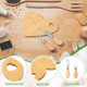 1 Set Christmas Cheese Board Wood For Christmas Party With Knives For Xmas Holiday Party Favor Home Decoration(Round)