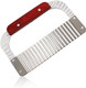 Stainless Steel Crinkle Cutter Wavy Chopper Knife Wavy Rotary Cutter With Steel Blade Wooden Handle For Veggies Fruit Carrot Onion Potato
