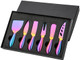 Cheese Knife Set – 6-Piece Stainless Steel Charcuterie Knives With Box – Perfect For Cheese Boards Cutting & Serving (Rainbow)