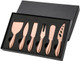 Cheese Knife Set – 6-Piece Stainless Steel Charcuterie Knives With Box – Perfect For Cheese Boards Cutting & Serving (Rainbow)