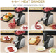 Aaobosi Meat Grinder 4-In-1 Meat Grinder Electric [2800W Max] With 3 Slice Shred Blades2 Blades4 Platessausage Stufferkubbe Kit