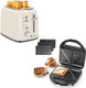 Aigostar Toaster 2 Slice And Sandwich Maker Retro Extra-Wide Slot Toasters Best Rated Prime For Toasting Bagels Breads Sandwich Panini Press Grill 3 In 1 Waffle Maker With Removable Non-Stick Plat
