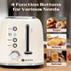 Aigostar Toaster 2 Slice And Sandwich Maker Retro Extra-Wide Slot Toasters Best Rated Prime For Toasting Bagels Breads Sandwich Panini Press Grill 3 In 1 Waffle Maker With Removable Non-Stick Plat