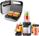 Aigostar Sandwich Maker Non-Stick Panini Press 1000W Bullet Blender For Shakes And Smoothies Personal Blender Breakfast Grilled Cheese Maker Stainless Steel Tostadora De Pan Smoothie Blender