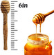 Aramedia Olive Wood Honey Dipper - Handcrafted 6" Drizzler Perfect For Serving Honey Syrups And Sauces Eco-Friendly Kitchen Tool With Unique Grain Patterns
