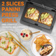Baker'S Friend Mini Panini Press Electric Griddle 2 Slices Of Panini Grill Press Sandwich Maker Press Sandwichera Electrical For Pancakes & Eggs Oil Tray Non Stick Surfaces Stainless Steel
