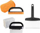 Blackstone 5463 Cleaning Tool Kit (8 Pieces) Bbq Grill Flat Top Indoor/Outdoor Accessories-1 Stainless Steel Griddle Scraper 3 Scouring Pads 2 Pumice Stone With Handle Black Orange Silver