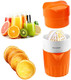 Hand Juicer Citrus Orange Squeezer Manual Lid Rotation Press Reamer For Lemon Lime Grapefruit With Strainer And Container 2 Cups
