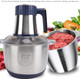 Electric Food Chopper Meat Grinder With 5L Stainless Steel Bowl 500W Copper Motor For Kitchen Meat Vegetables Onion Garlic Salad Fruits Nuts (Us Plug 110V)